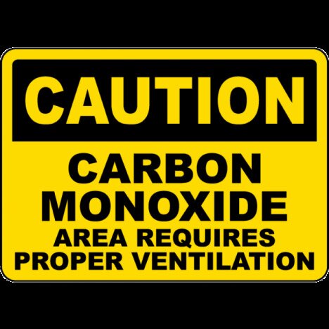 Caution Carbon Monoxide Area Sign