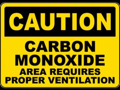 Caution Carbon Monoxide Area Sign